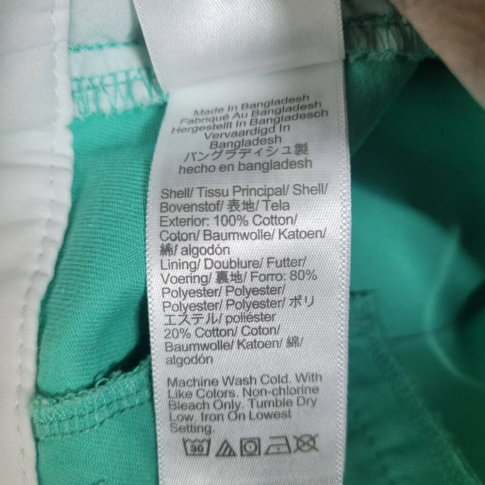 J.Crew Factory Green Cotton Flat Front Shorts Women’s Size 8 Casual Summer Chino - Picture 6 of 6